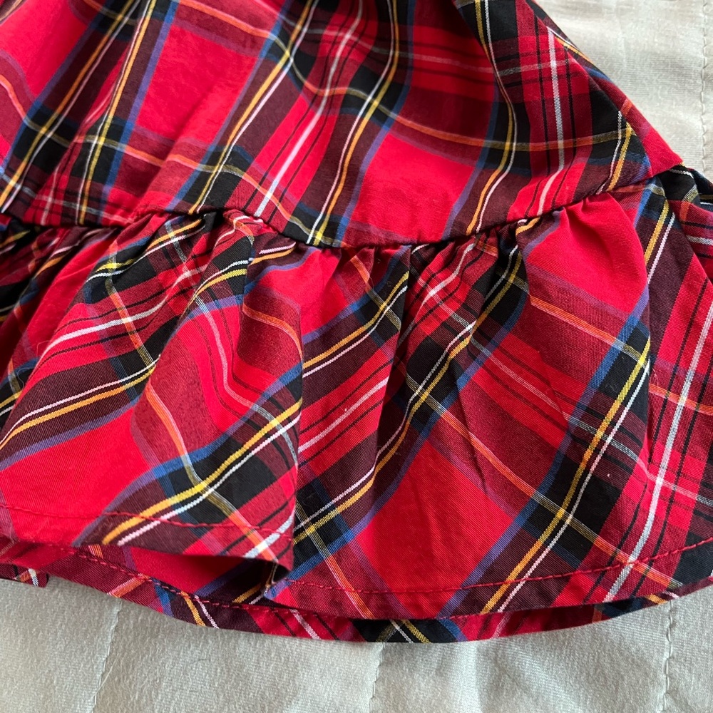 Crewcuts NEW Tartan plaid Red Christmas Holiday Dress Size 2 Black Ribbon Belt - Picture 8 of 14